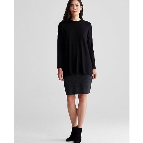 New w/Tags - Eileen Fisher Sleek Tencel Merino Pencil Skirt, Charcoal, Med - Picture 5 of 11